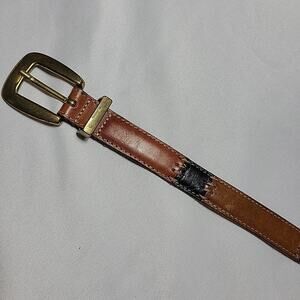 Y2K Fossil Patchwork Skinny Leather Belt Womens Meduim Multicolor 90s